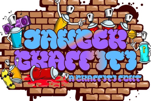 Danger Graffiti Font: Bold Display Type for Handmade Products and Craft Projects